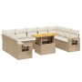 Set Gartensofas mit beigen Kissen 10 Stück synthetisches Rattan von , Gartensets - Ref: Foro24-3271898, Preis: 805,48 €, Raba...