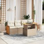 Garden sofa set with 5-piece synthetic rattan beige cushions by , Garden sets - Ref: Foro24-3273837, Price: 437,55 €, Discoun...