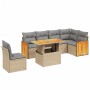 Set aus 7-teiligen Gartensofas und Kissen, synthetisches Rattan, beige von , Gartensets - Ref: Foro24-3273985, Preis: 557,52 ...