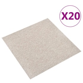 Carpet floor tiles 20 pcs 5 m² 50x50 cm light beige by vidaXL, Floors and carpets - Ref: Foro24-147319, Price: 100,96 €, Disc...