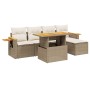 Gartensofa-Set mit 6-teiligen Kissen aus synthetischem Rattan in Beige. von , Gartensets - Ref: Foro24-3273494, Preis: 545,02...