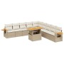 Gartensofa-Set 11-teilig mit beigen Polstern aus synthetischem Rattan von , Gartensets - Ref: Foro24-3273704, Preis: 922,09 €...