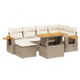 Set sofás de jardín 7 piezas y cojines ratán sintético beige de , Conjuntos de jardín - Ref: Foro24-3273620, Precio: 692,18 €...