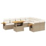 Gartensofa-Set mit 10-teiligen beigen Kissen aus synthetischem Rattan. von , Gartensets - Ref: Foro24-3273676, Preis: 867,50 ...