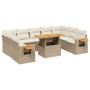 Garden sofa set with beige cushions, 10 pieces, synthetic rattan by , Garden sets - Ref: Foro24-3273662, Price: 867,50 €, Dis...