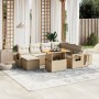 Garden sofa set with beige cushions, 8 pieces, PE rattan. by , Garden sets - Ref: Foro24-3271870, Price: 650,87 €, Discount: %