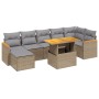 Garden sofa set with beige cushions, 8 pieces, PE rattan. by , Garden sets - Ref: Foro24-3273187, Price: 583,66 €, Discount: %