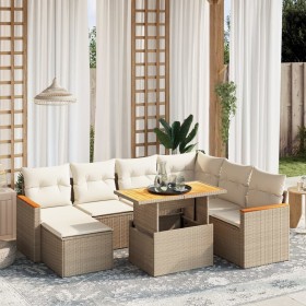 Garden sofa set with beige cushions, 8 pieces, PE rattan. by , Garden sets - Ref: Foro24-3273193, Price: 632,44 €, Discount: %