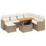 Garden sofa set with beige cushions, 8 pieces, PE rattan. by , Garden sets - Ref: Foro24-3273193, Price: 636,99 €, Discount: %