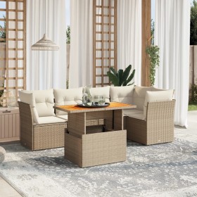 Garden sofa set with 5-piece synthetic rattan beige cushions by , Garden sets - Ref: Foro24-3270820, Price: 562,65 €, Discoun...