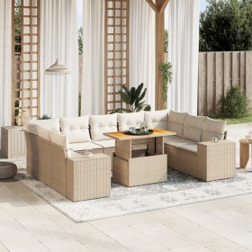 Gartensofa-Set mit 10-teiligen beigen Kissen aus synthetischem Rattan. von , Gartensets - Ref: Foro24-3272780, Preis: 832,81 ...