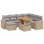 Garden sofa set with beige cushions, 8 pieces, PE rattan. by , Garden sets - Ref: Foro24-3271430, Price: 597,90 €, Discount: %