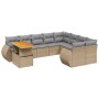 Gartensofa-Set mit 10-teiligen beigen Kissen aus synthetischem Rattan. von , Gartensets - Ref: Foro24-3272361, Preis: 728,07 ...