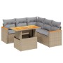 Gartensofa-Set mit 6-teiligen Kissen aus synthetischem Rattan in Beige. von , Gartensets - Ref: Foro24-3273075, Preis: 452,37...