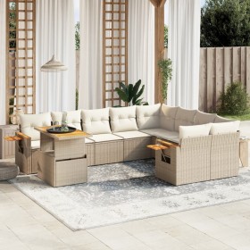 Garden sofa set with beige cushions, 10 pieces, synthetic rattan by , Garden sets - Ref: Foro24-3273683, Price: 868,09 €, Dis...