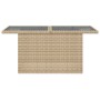 Mesa de jardín superficie de vidrio ratán PE beige 100x55x73 cm de , Mesas de jardín - Ref: Foro24-366059, Precio: 122,60 €, ...