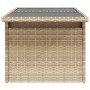 Garden table with beige PE rattan surface and glass top, measuring 100x55x73 cm. by , Garden tables - Ref: Foro24-366059, Pri...