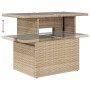 Mesa de jardín superficie de vidrio ratán PE beige 100x55x73 cm de , Mesas de jardín - Ref: Foro24-366059, Precio: 122,60 €, ...