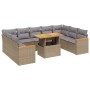 Gartensofa-Set mit 10-teiligen beigen Kissen aus synthetischem Rattan. von , Gartensets - Ref: Foro24-3273222, Preis: 693,87 ...