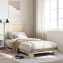 Solid pine wood bed frame with headboard 90x200 cm by , Beds and slatted bases - Ref: Foro24-3281550, Price: 125,38 €, Discou...