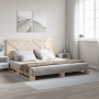 Solid pine wood bed frame with headboard 200x200cm by , Beds and slatted bases - Ref: Foro24-3281573, Price: 232,99 €, Discou...