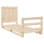 Solid pine wood bed frame with headboard 90x200 cm by , Beds and slatted bases - Ref: Foro24-3281538, Price: 143,89 €, Discou...