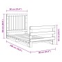 Solid pine wood bed frame with headboard 90x200 cm by , Beds and slatted bases - Ref: Foro24-3281538, Price: 143,89 €, Discou...