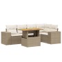 Gartensofa-Set mit 6-teiligen Kissen aus synthetischem Rattan in Beige. von , Gartensets - Ref: Foro24-3272626, Preis: 584,09...