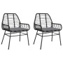 Garden armchairs with cushions 2 pcs black synthetic rattan by , Garden chairs - Ref: Foro24-369093, Price: 119,58 €, Discoun...