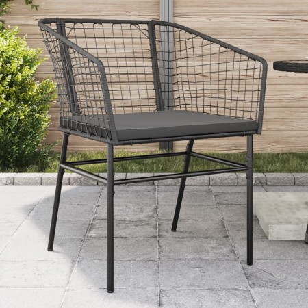 Gartensofas mit Kissen, 2 Stück, schwarzes Kunststoffrattan von , Gartenstühle - Ref: Foro24-369100, Preis: 106,03 €, Rabatt: %