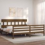 Honey brown solid wood bed frame with headboard by vidaXL, Beds and slatted bases - Ref: Foro24-3195174, Price: 172,73 €, Dis...