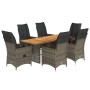 Garden dining set 7 pieces and gray synthetic rattan cushions by , Garden sets - Ref: Foro24-3276732, Price: 835,99 €, Discou...