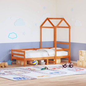 Solid wood brown children's bed canopy 108x70x176.5 cm by , Accessories for beds and slatted bases - Ref: Foro24-846990, Pric...