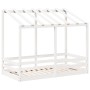 Cama para niños con techo madera de pino blanco 80x160 cm de , Camas y somieres - Ref: Foro24-847013, Precio: 194,04 €, Descu...