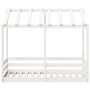 Cama para niños con techo madera de pino blanco 80x160 cm de , Camas y somieres - Ref: Foro24-847013, Precio: 194,04 €, Descu...