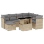 Gartensofa-Set und Kissen, 8-teilig, aus synthetischem Rattan in Beige. von , Gartensets - Ref: Foro24-3274679, Preis: 571,34...