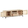 TV-Schrank aus massivem Mangoholz und natürlichem Rohrgeflecht, 120 x 30 x 40 cm von vidaXL, TV-Möbel - Ref: Foro24-323510, P...