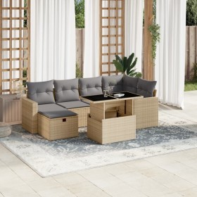 Set of 7-piece garden sofas and beige synthetic rattan cushions by , Garden sets - Ref: Foro24-3274819, Price: 526,43 €, Disc...