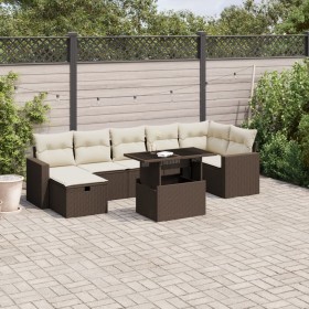 Set of 8-piece garden sofas and brown synthetic rattan cushions by , Garden sets - Ref: Foro24-3274833, Price: 581,60 €, Disc...