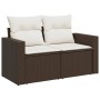 Set of 8-piece garden sofas and brown synthetic rattan cushions by , Garden sets - Ref: Foro24-3274833, Price: 579,92 €, Disc...