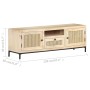 TV-Schrank aus massivem Mangoholz und natürlichem Rohrgeflecht, 120 x 30 x 40 cm von vidaXL, TV-Möbel - Ref: Foro24-323510, P...