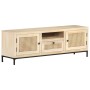 TV-Schrank aus massivem Mangoholz und natürlichem Rohrgeflecht, 120 x 30 x 40 cm von vidaXL, TV-Möbel - Ref: Foro24-323510, P...