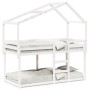 Bunk bed with solid white pine wood roof 80x200 cm by , Beds and slatted bases - Ref: Foro24-3282042, Price: 235,38 €, Discou...