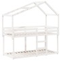 Bunk bed with solid white pine wood roof 80x200 cm by , Beds and slatted bases - Ref: Foro24-3282042, Price: 235,38 €, Discou...