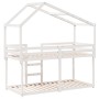 Bunk bed with solid white pine wood roof 80x200 cm by , Beds and slatted bases - Ref: Foro24-3282042, Price: 235,38 €, Discou...