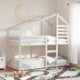 Bunk bed with solid white pine wood roof 90x190 cm by , Beds and slatted bases - Ref: Foro24-3281973, Price: 231,99 €, Discou...