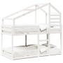 Bunk bed with solid white pine wood roof 90x190 cm by , Beds and slatted bases - Ref: Foro24-3281973, Price: 231,99 €, Discou...