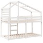 Bunk bed with solid white pine wood roof 90x190 cm by , Beds and slatted bases - Ref: Foro24-3281973, Price: 231,99 €, Discou...