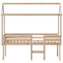 High bed with solid pine wood roof 90x200 cm by , Beds and slatted bases - Ref: Foro24-3282132, Price: 231,45 €, Discount: %