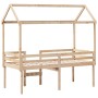 High bed with solid pine wood roof 90x200 cm by , Beds and slatted bases - Ref: Foro24-3282132, Price: 231,45 €, Discount: %